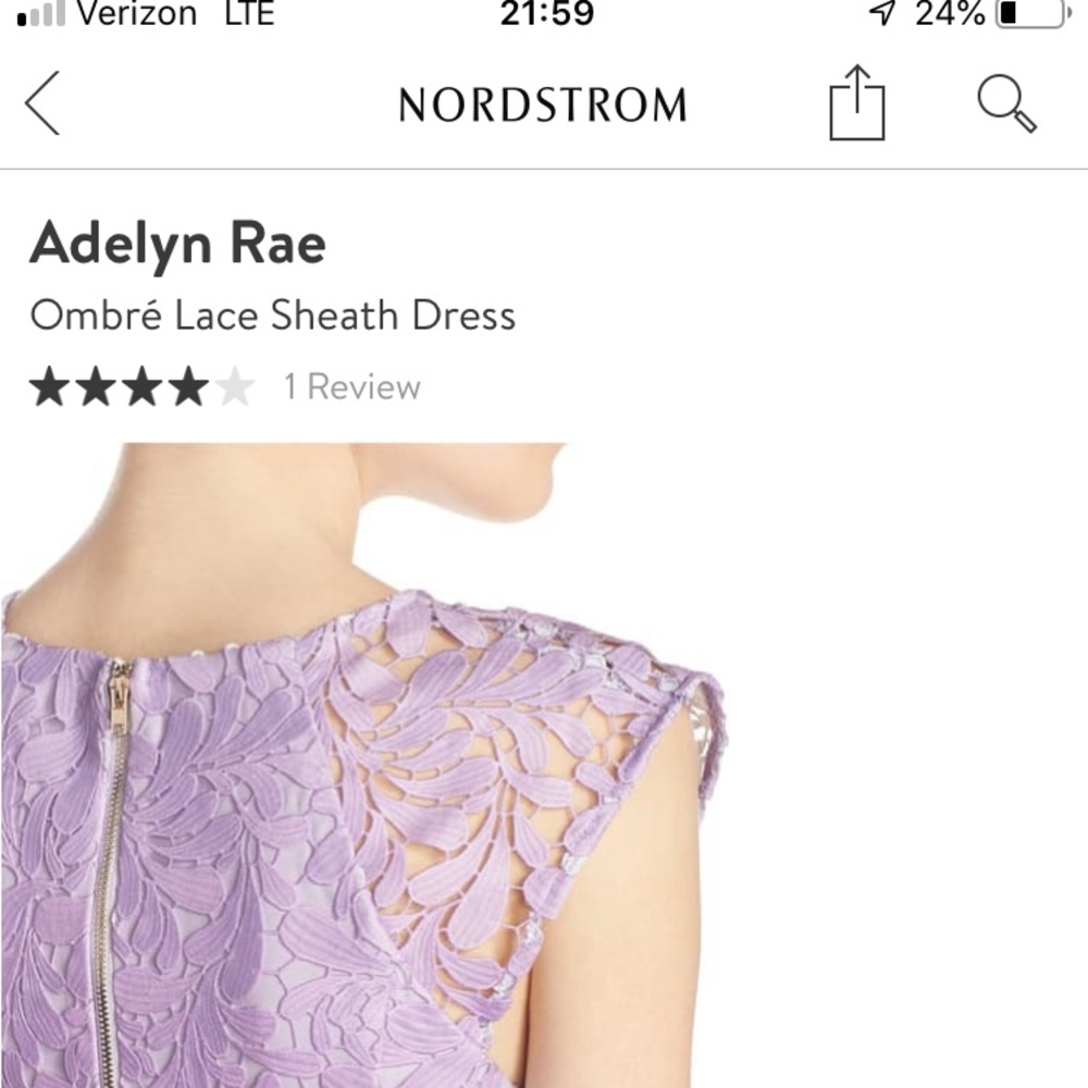 Lovely purple ombré lace sheath dress!